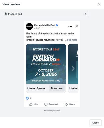 Forbes Middle East Facebook ad